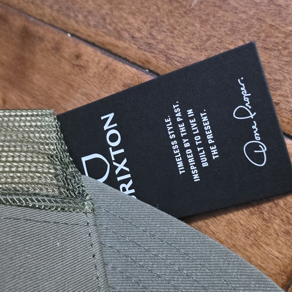 NWT Men's Brixton "Rival Stamp X MP Mesh Trucker Cap". Color Olive Surplus. O/S. - Picture 3 of 8